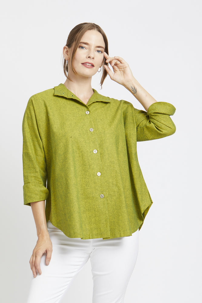 Circular Shirt Linen Cotton Blend