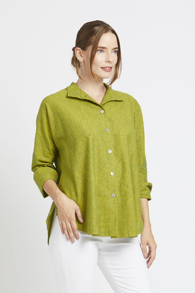 Circular Shirt Linen Cotton Blend