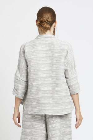 Circular Shirt Ribbed Texture Metallic