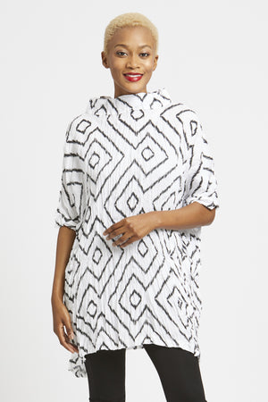 Slipover Crinkle Cotton Chevron Print