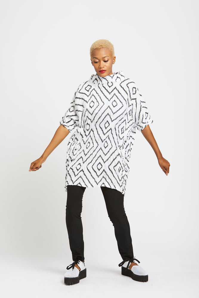 Slipover Crinkle Cotton Chevron Print